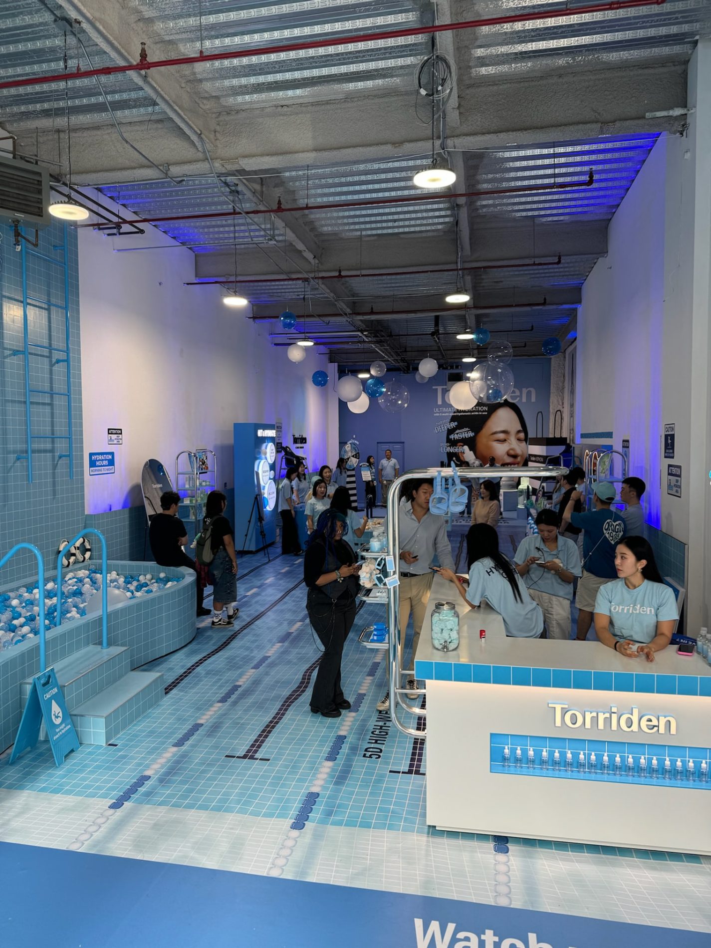 Torriden pop-up floor installation in SoHo, New York during a US launch activation