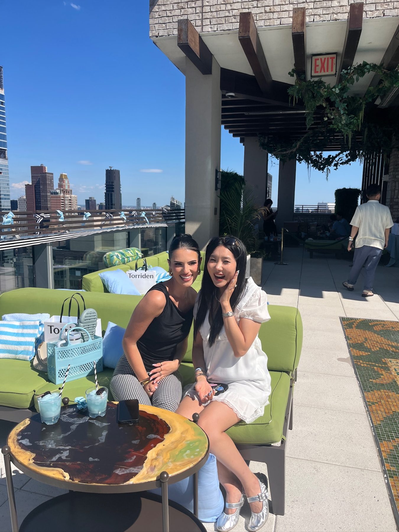 Creators at the Torriden x Sephora rooftop pool party in New York, the kind of small-audience talent most brands only pay in product